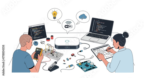 Collaborative Electronics Project Featuring Circuit Design and Coding for Educational Technology Demonstrations and STEM Learning Initiatives