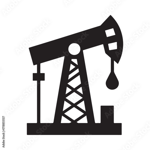 oil rig vector silhouette sketch art logo design idea illustration. Industry abstract icons set collections