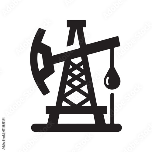 oil rig vector silhouette sketch art logo design idea illustration. Industry abstract icons set collections
