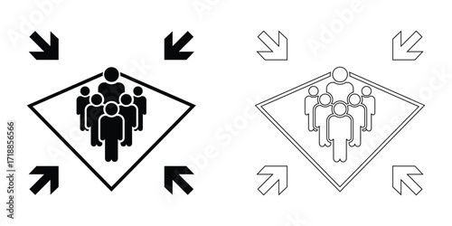 Assembly Point Icon Vector for Emergency and Gathering 