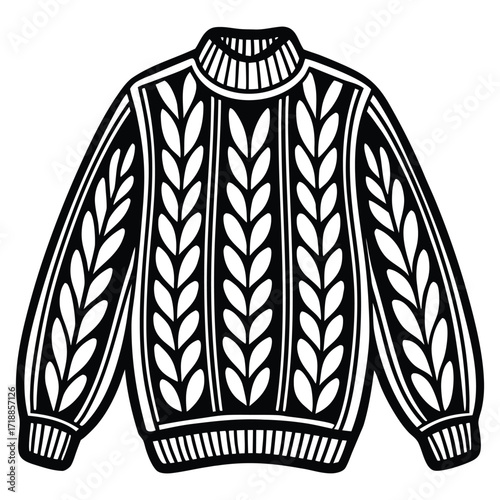 A black silhouette of a autumn cozy sweater