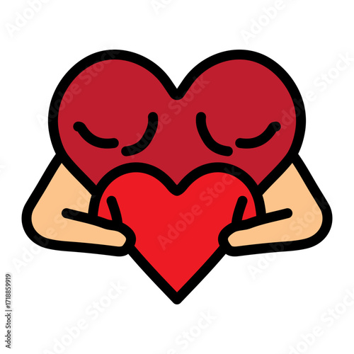 Emotional Bond Vector Filled Icon Design
