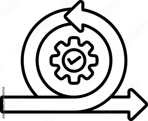 Black agile icon - outline