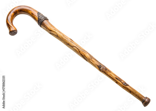 rustic wooden walking stick png image on transparent background
