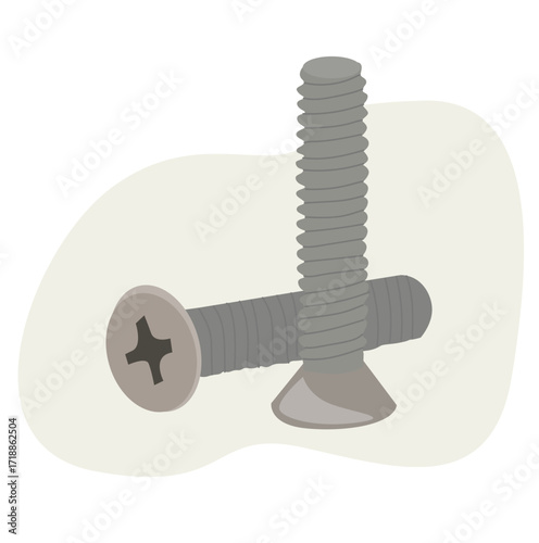 stainless steel bolt and nut icon. screw-nuts and bolts.