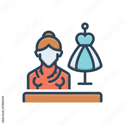 Color illustration icon for designer