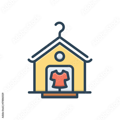 Color illustration icon for fashion house