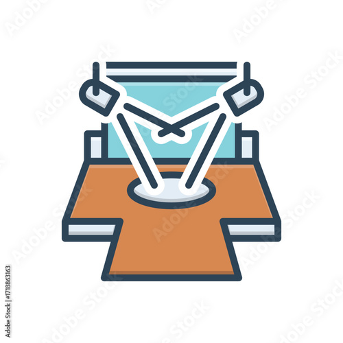 Color illustration icon for fashion show