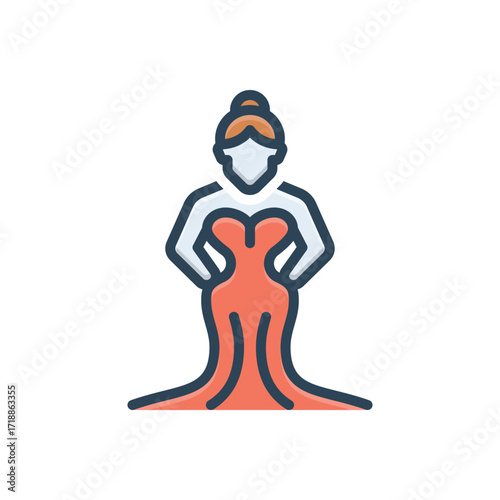 Color illustration icon for glamour