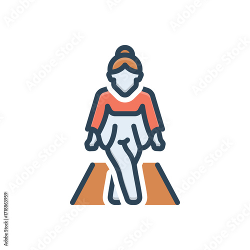 Color illustration icon for ramp walk