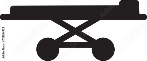 Silhouette rescue stretcher icon. Vector EPS for emergency, medical, and first aid services.
