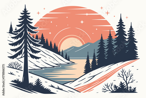winter landscape with trees