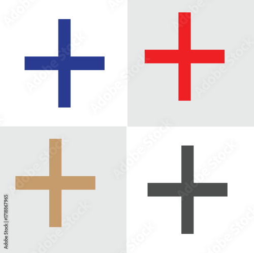 plus icon multicolor icon design. 4  set pulse icon 