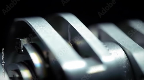 Close-Up of Metallic Gears, Machinery, and Mechanical Components