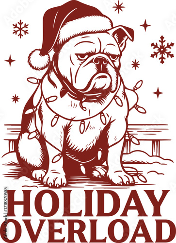  holiday overload - christian christmas holliday t-shirt, funny retro santa typography, christian festival animals quote tshirt
