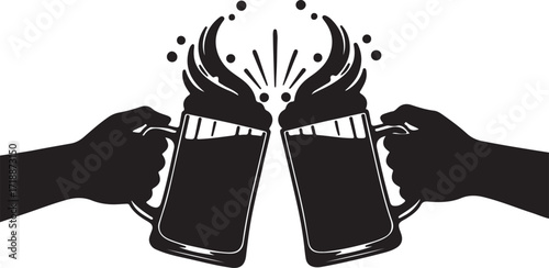 Cheers Beer Mugs Toasting Celebration and Bar