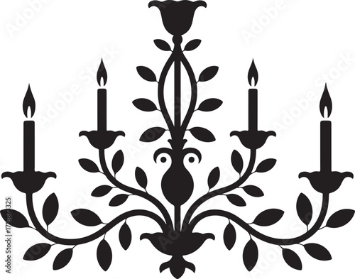 Candelabra Vector Illustration Candle Holder Light Source Decoration Elegant Interior