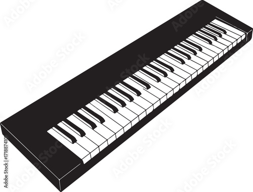 Keyboard Instrument Vector Illustration for Musical Compositions and Digital Audio Production