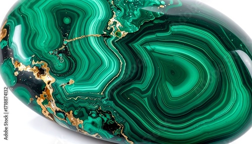 Polished Malachite Gemstone Close-up