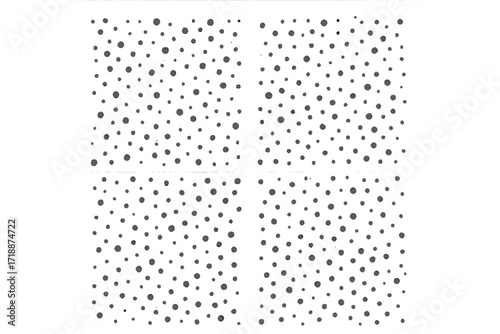 Hand drawn polka dot seamless pattern set. Vector abstract background with random scattered spots. Grunge texture effect. Messy ink spray specks. Modern graphic resource.