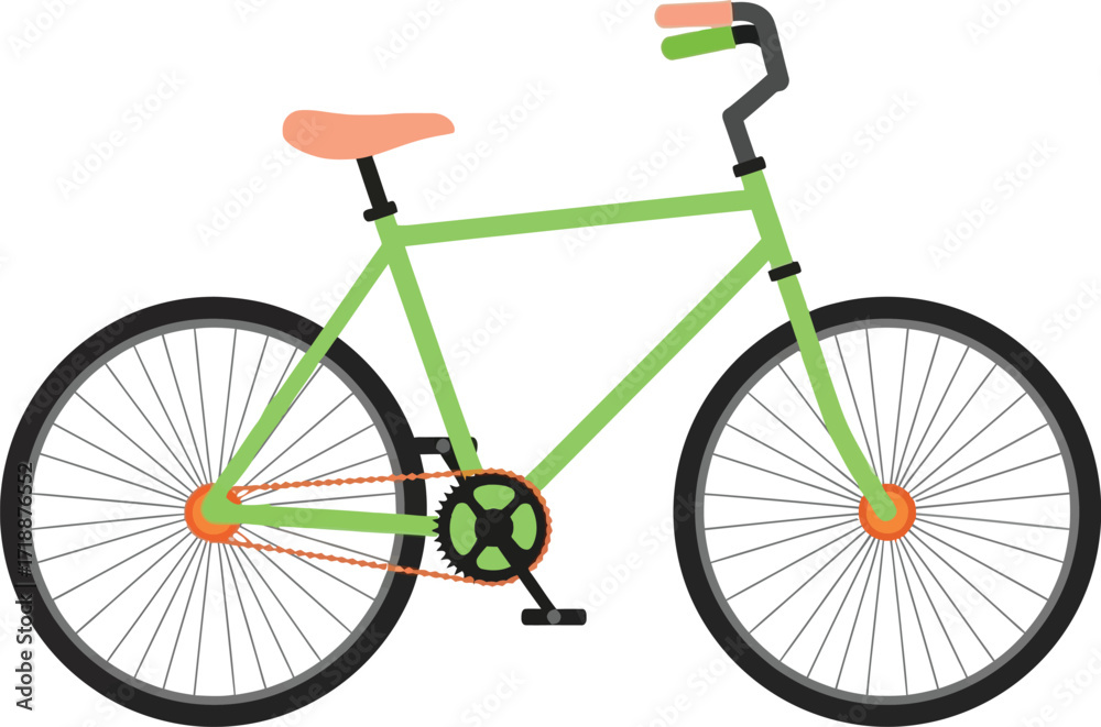 Fototapeta premium Find the perfect green bicycle for your next adventure ride editable vector