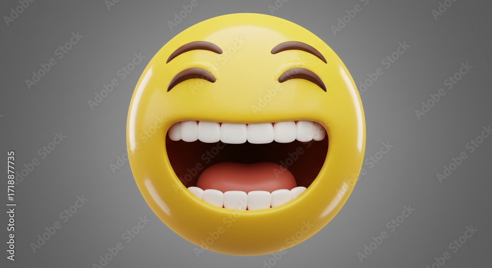 Fototapeta premium This is an image of a digital emoji icon with a clean and simple design.