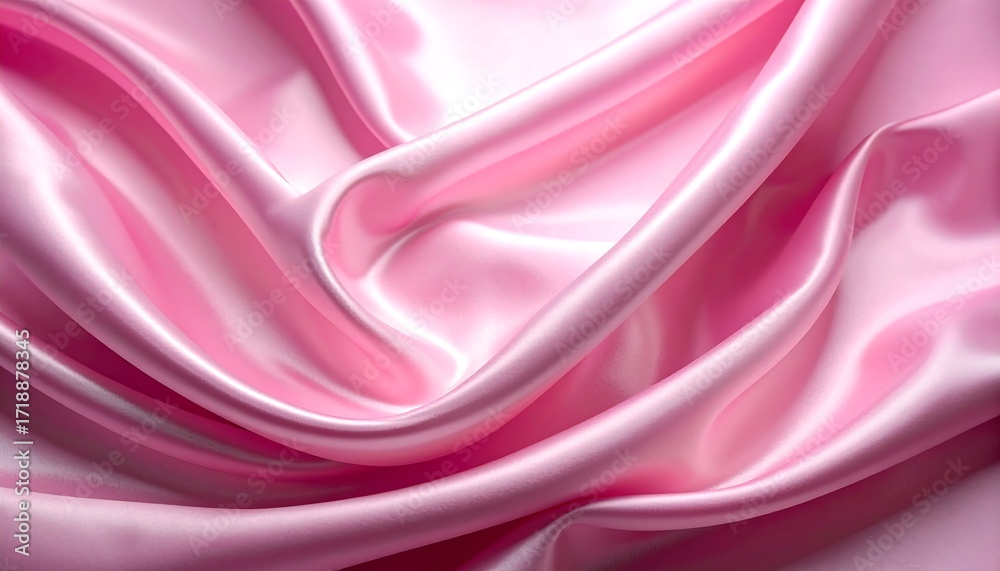 Obraz premium Elegant pink silk fabric with soft folds and luxurious texture.
