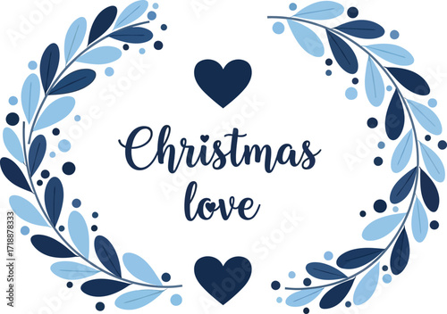 Christmas love wreath vector illustration for design card editable vector