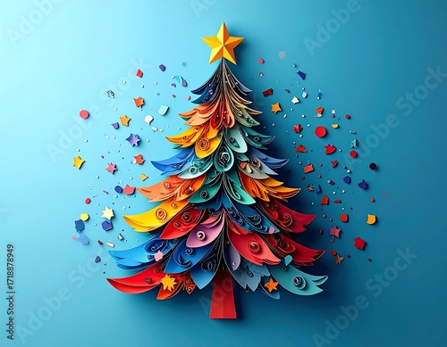 Colorful paper Christmas tree (1)