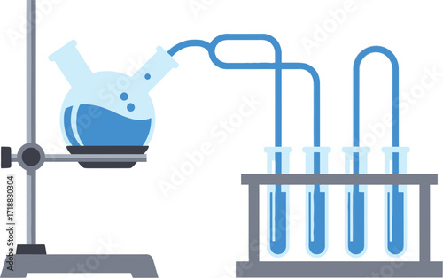 Science experiment vector illustration lab equipment setup editable vector
