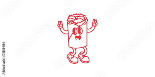 mascot fastfood ilustration lineart vector 