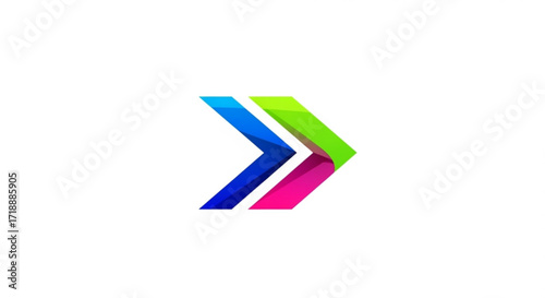 Colorful arrow logo, perfect for forward movement, direction, or progress clean and modern design