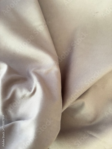 Soft Beige Fabric with Natural Wrinkle Texture