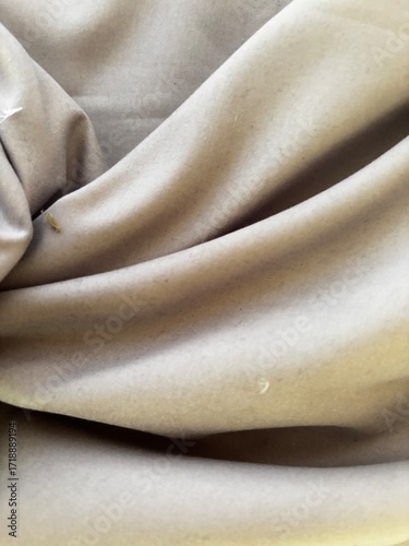 Soft Beige Fabric with Natural Wrinkle Texture