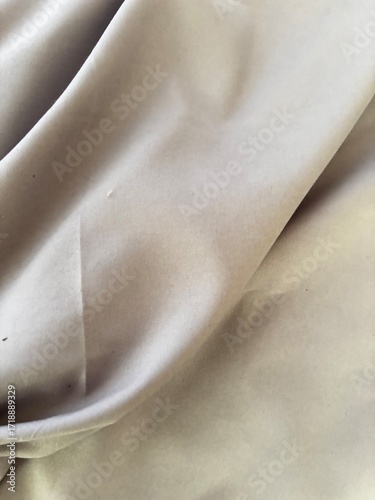 Soft Beige Fabric with Natural Wrinkle Texture