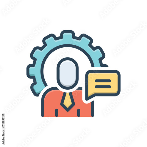 Color illustration icon for consulting services