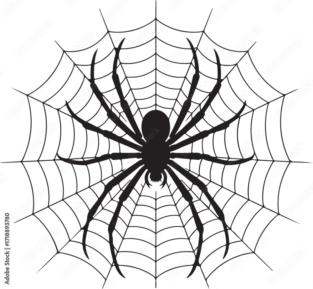 Fototapeta premium Halloween spider web silhouette minimal design