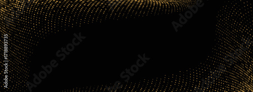 Glitter Gold Pop Art Halftone Pattern. Shiny Abstract Background