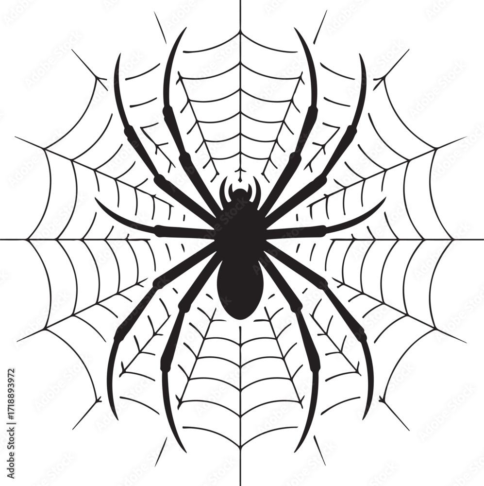 Fototapeta premium Halloween spider web silhouette minimal design