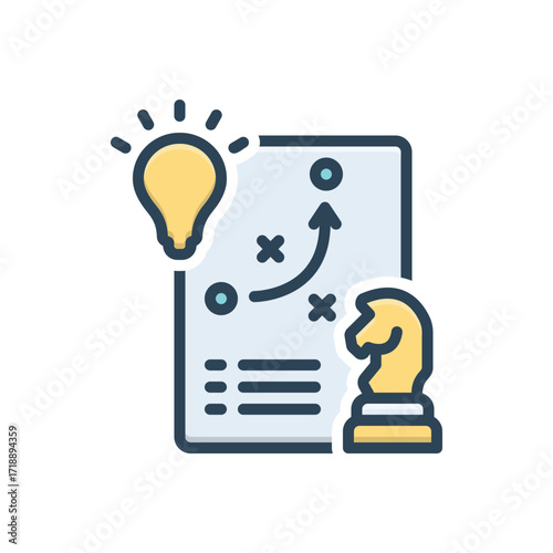 Color illustration icon for strategic planning