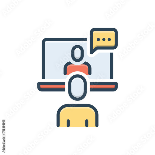 Color illustration icon for consulting