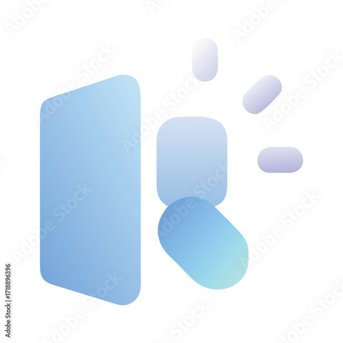 Modern geometric abstract shapes with gradient blue and purple hues for digital design