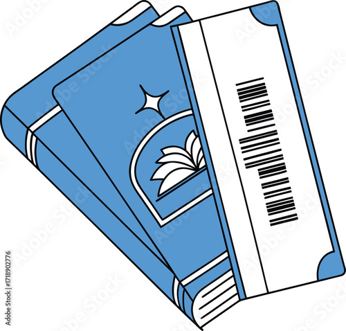 Books with Ticket – Reading and Admission Concept Illustration