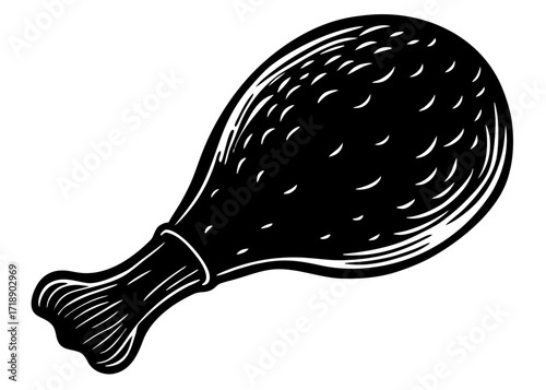 Fried Chicken Drumstick Silhouette, American Food SVG, PNG
