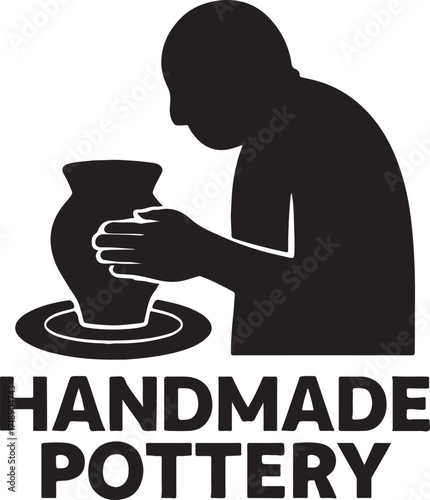 Silhouette of a handmade pottery banner, perfect for crafts, DIY projects, and ceramic designs.