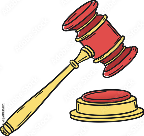 Judge’s Gavel – Law and Justice Symbol Illustration