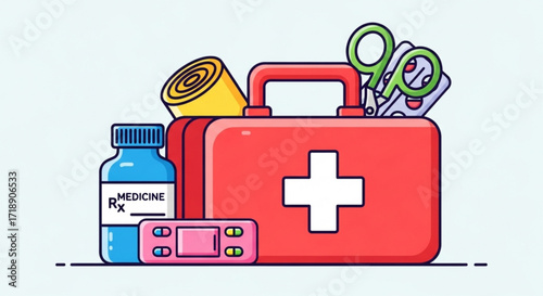 First aid kit essentials medical supplies emergency kit healthcare equipment treatment safety preparedness remedy