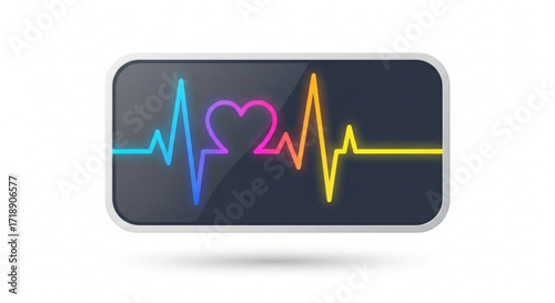 Heartbeat electrocardiogram ekg pulse trace vector graphic for medical health and wellness design concept
