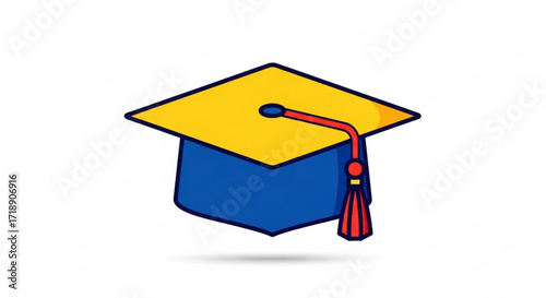 Graduation cap vector illustration for academic achievement and educational success celebration design