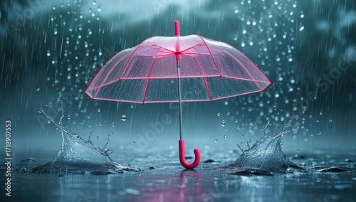 Wallpaper Mural Rainy day umbrella protection splash water droplets weather season monsoon climate storm rainfall Torontodigital.ca